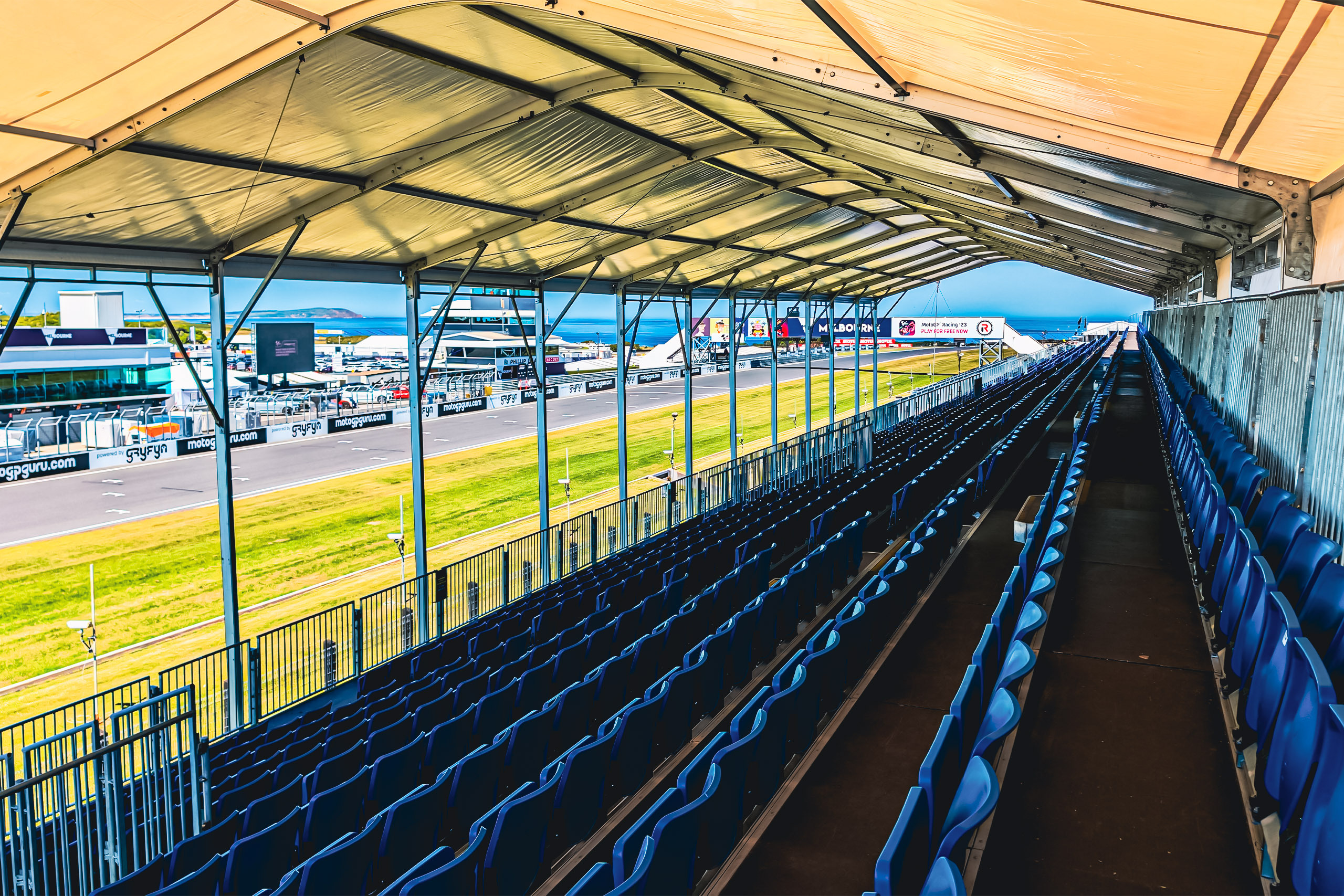 Gardner Straight grandstand view 2