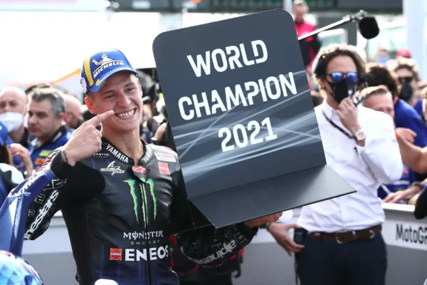 FOR SOCIALS22 fabio quartararo crowned world champion after dramatic francesco bagnaia crash