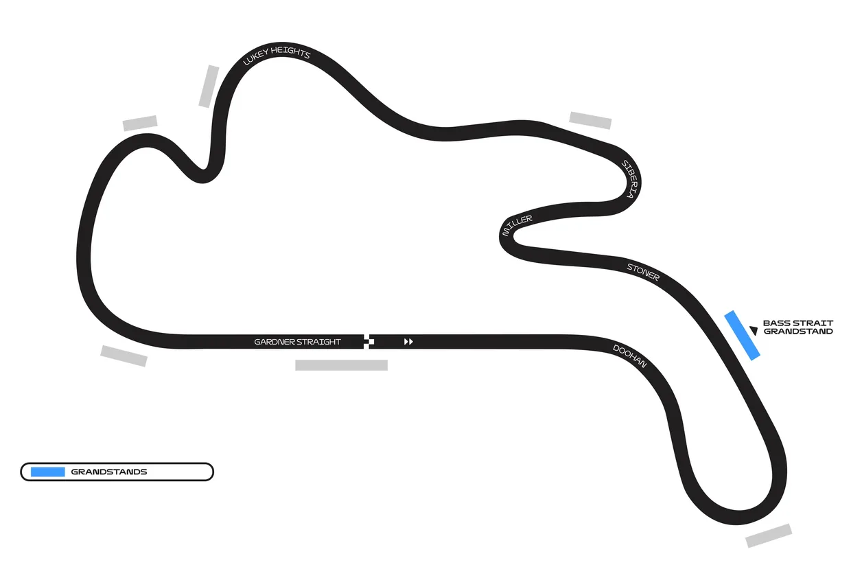 FOR MB25 PRODUCT MAP GRANDSTAND Bass Strait